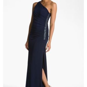 dark blue LAUNDRY by shelli segal PROM dress